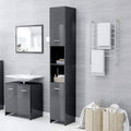 Bathroom Cabinet High Gloss Gray Chipboard B88782