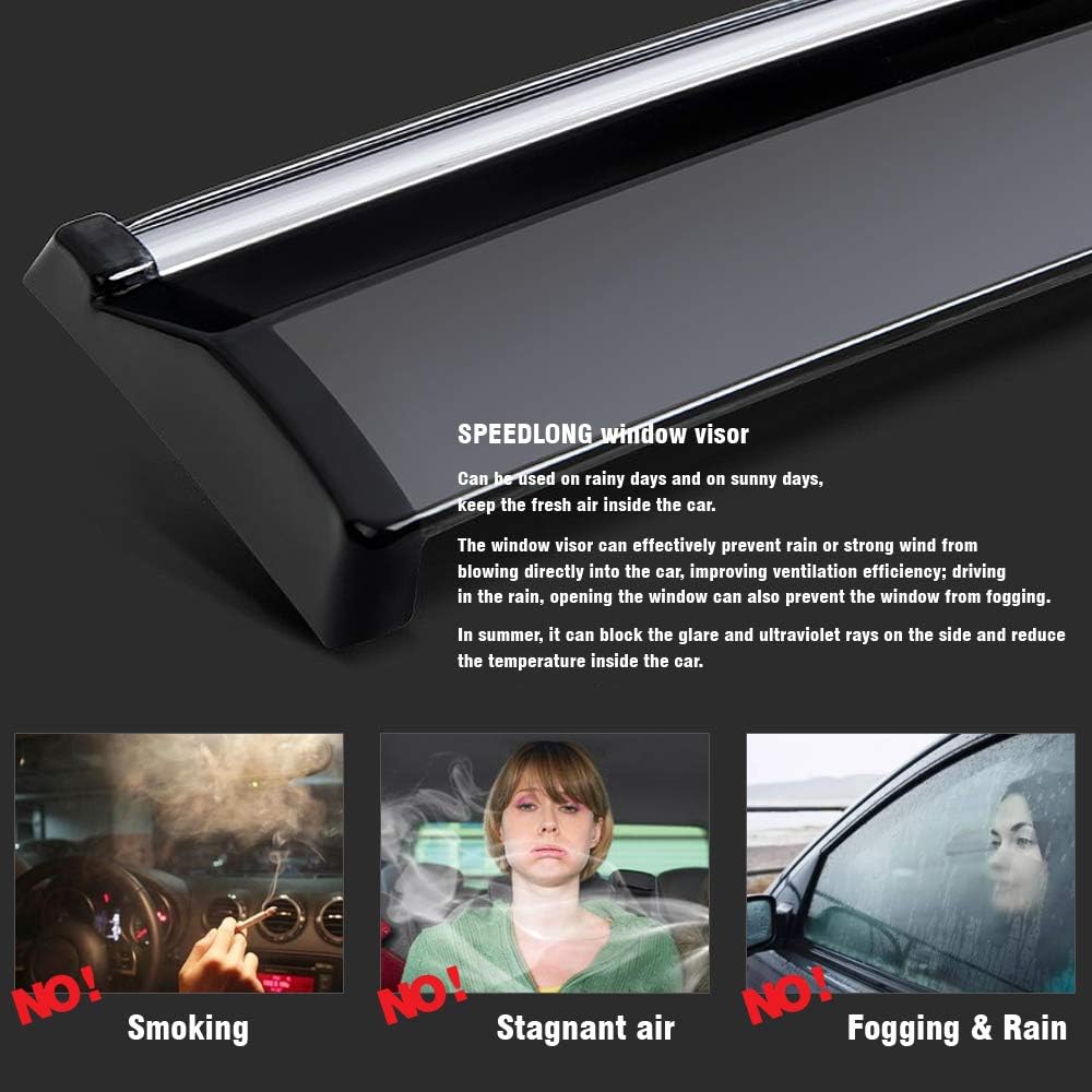 Car Window Visor Vent Shade Deflector Sun Rain Guards Z6919