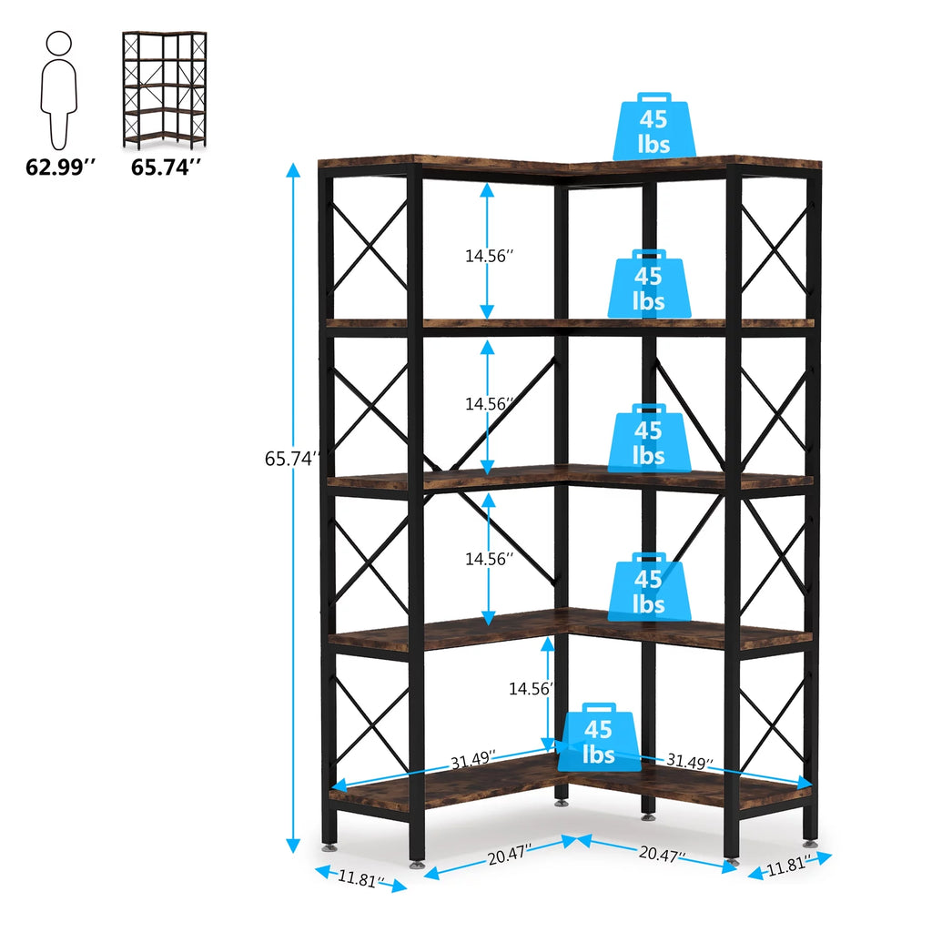 5-Tier Corner Bookshelf V27777