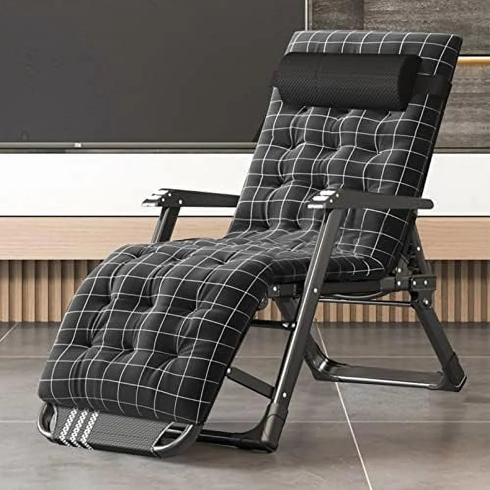 Folding Chair with Adjustable Backrest and Removable Cushion T704018