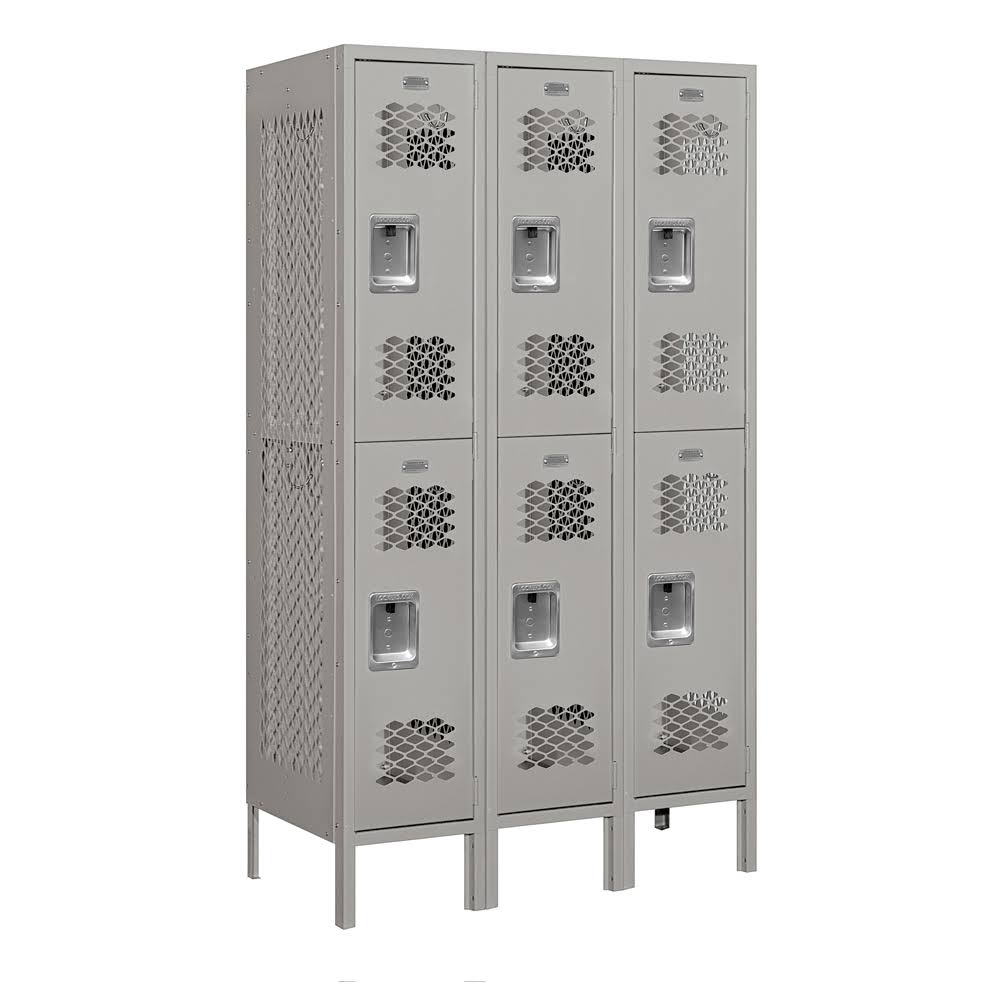 12x22 Wide Double Tier Vented Metal Locker R7837