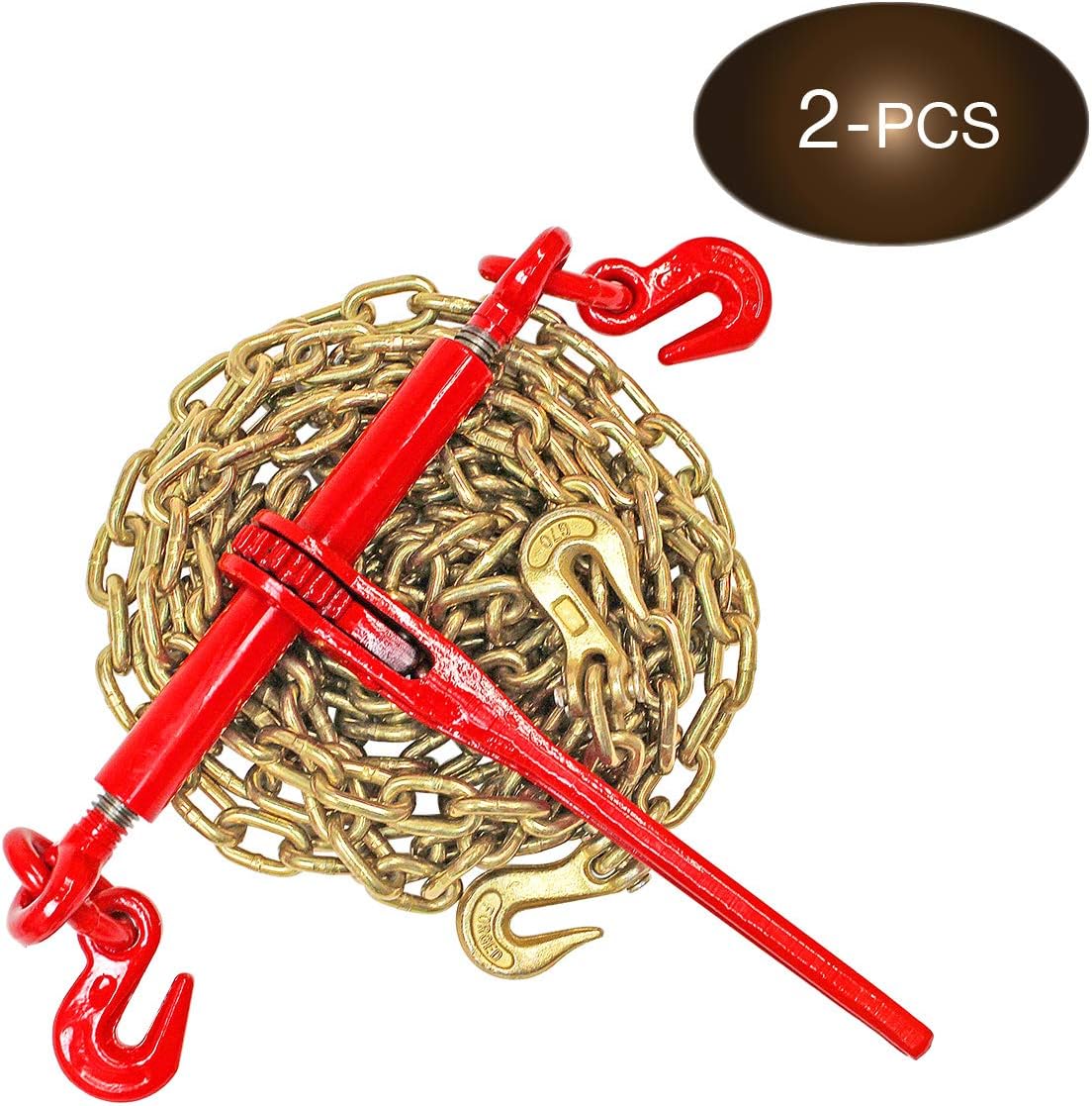 5/16” Grade 70 Chain and Load Binder Kit with 4 Binders and 4 Chains L281239