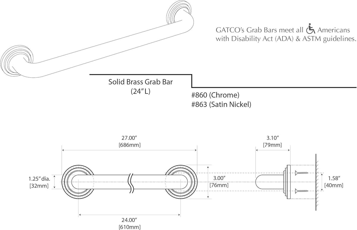 Chrome 24-Inch Grab Bar R637229