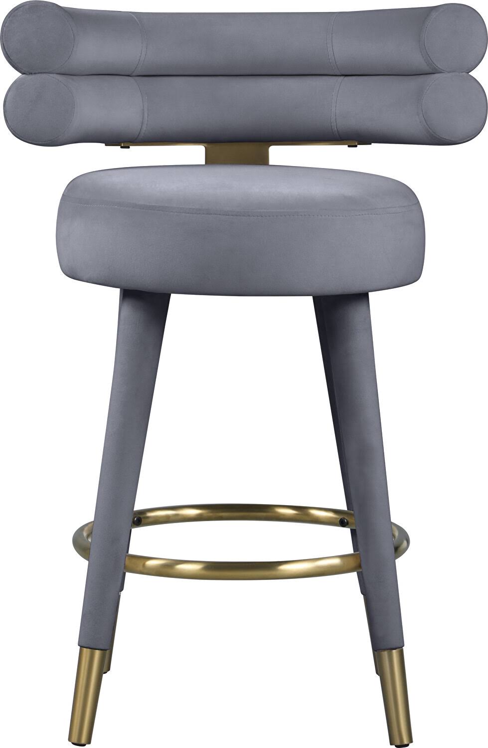 Gray Velvet Counter Stool (Set of 2) W671945