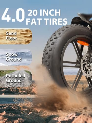 1500W Peak Brushless Motor 30 MPH Fat Tire E Bike with 624-2880Wh Removable Battery 20" Electric Dirt Bike with Dual Suspension and 7-Speed J194129