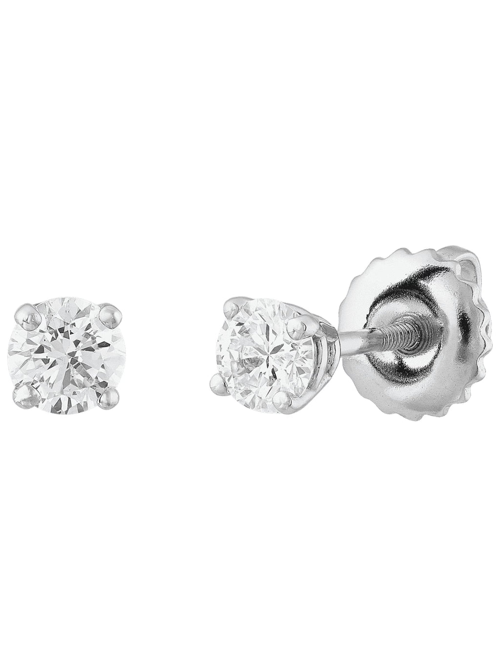 14kt White Gold Diamond Solitaire Stud Earrings L76947