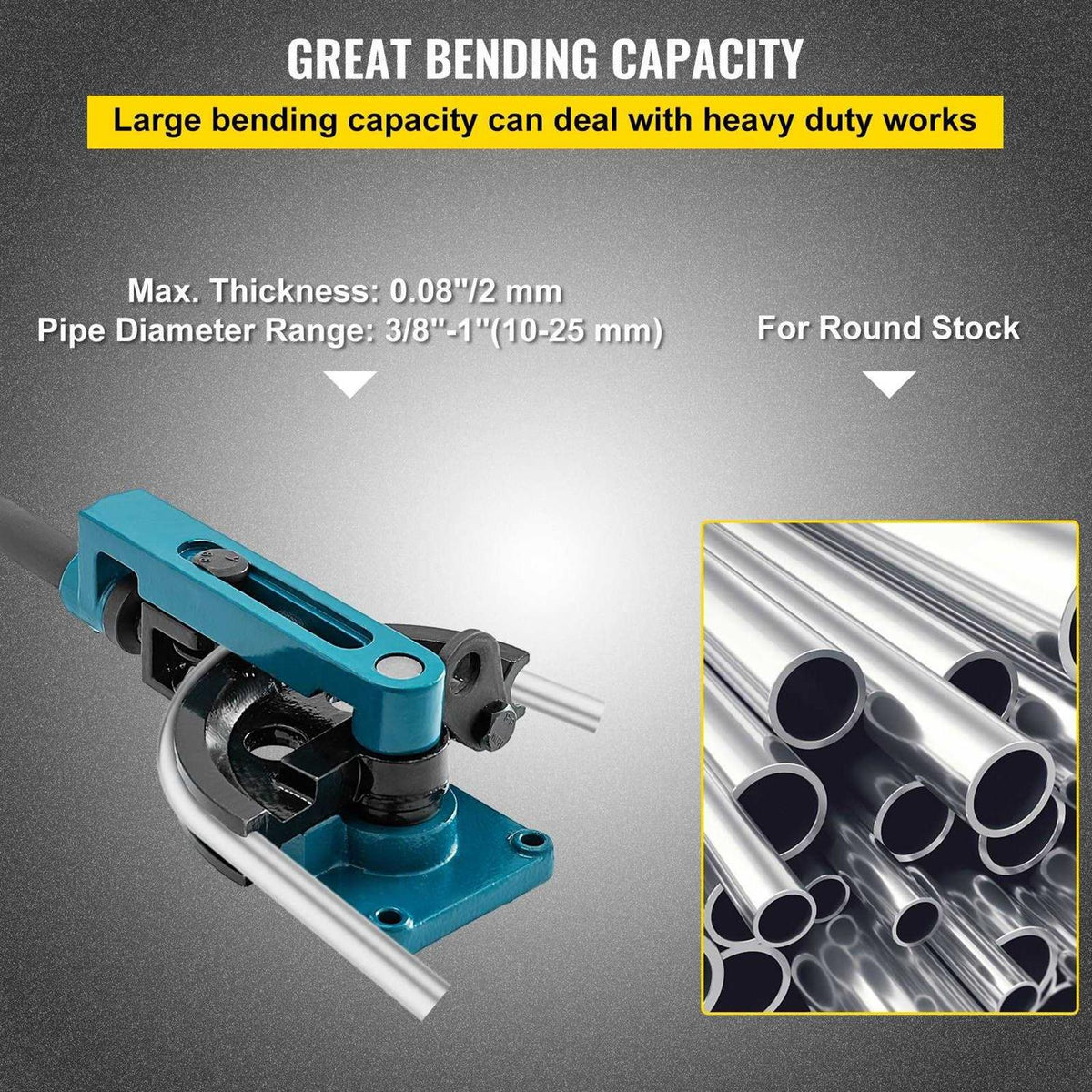 3/8 to 1 Manual Pipe Tube Bender with 7 Dies F438142