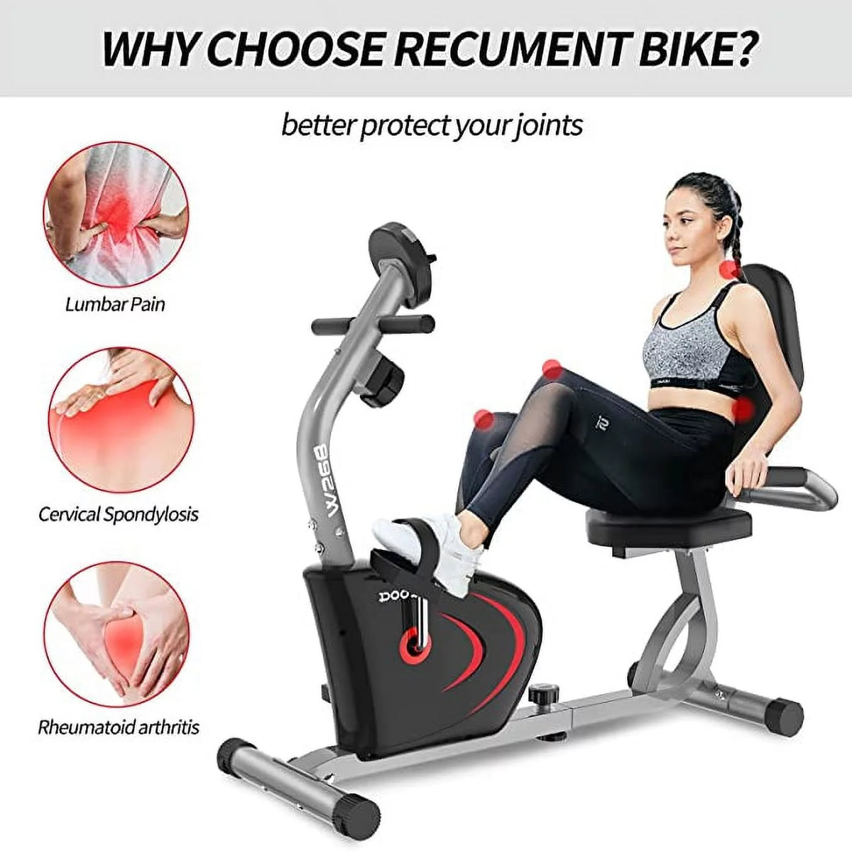 Recumbent Exercise Bike 8 Level Adjustable Magnetic Resistance C97602