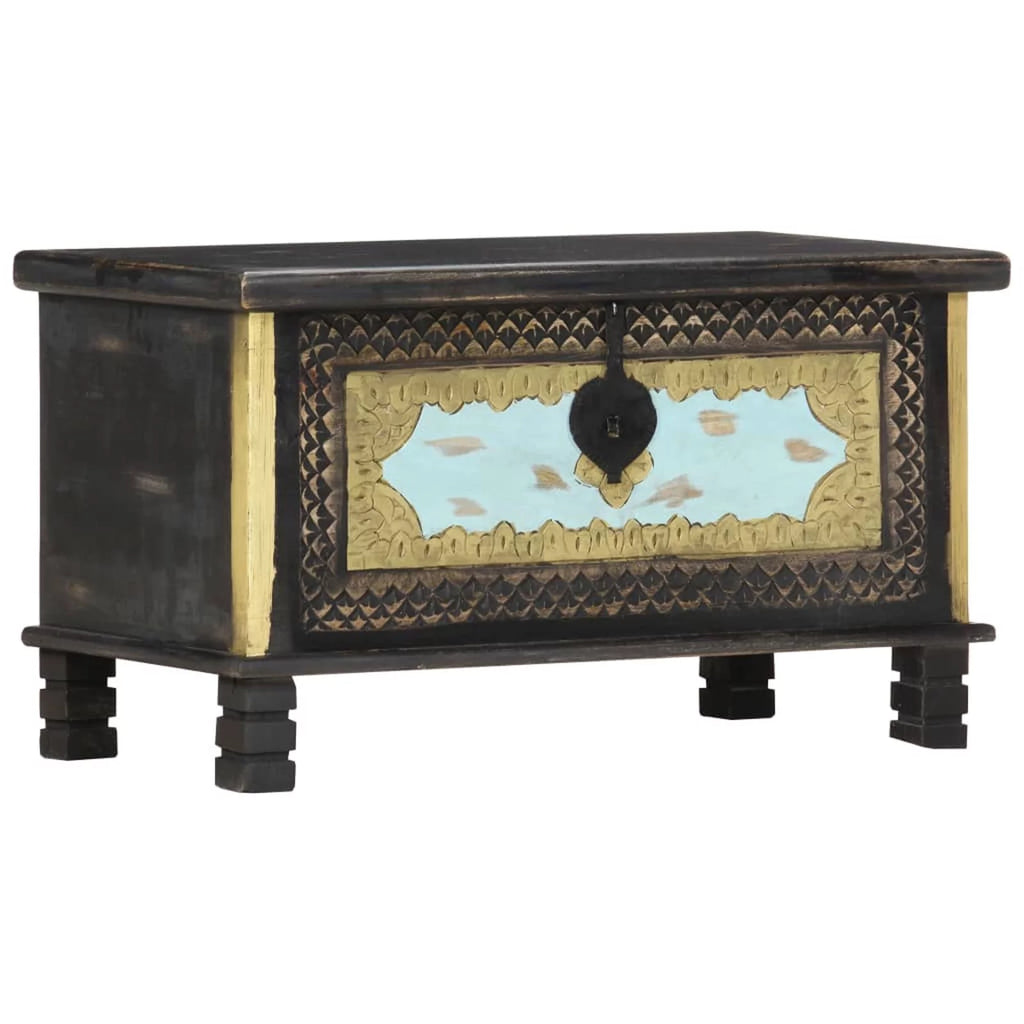 Wooden Storage Chest Mango Wood Blanket Storage Box 31.5 x 15.7 x 17.7 Inches L80559