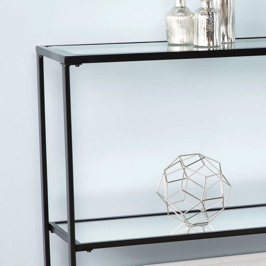 Black Narrow Console Table F615