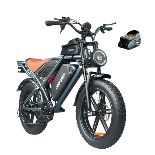 1500W Peak Brushless Motor 30 MPH Fat Tire E Bike with 624-2880Wh Removable Battery 20" Electric Dirt Bike with Dual Suspension and 7-Speed J194129
