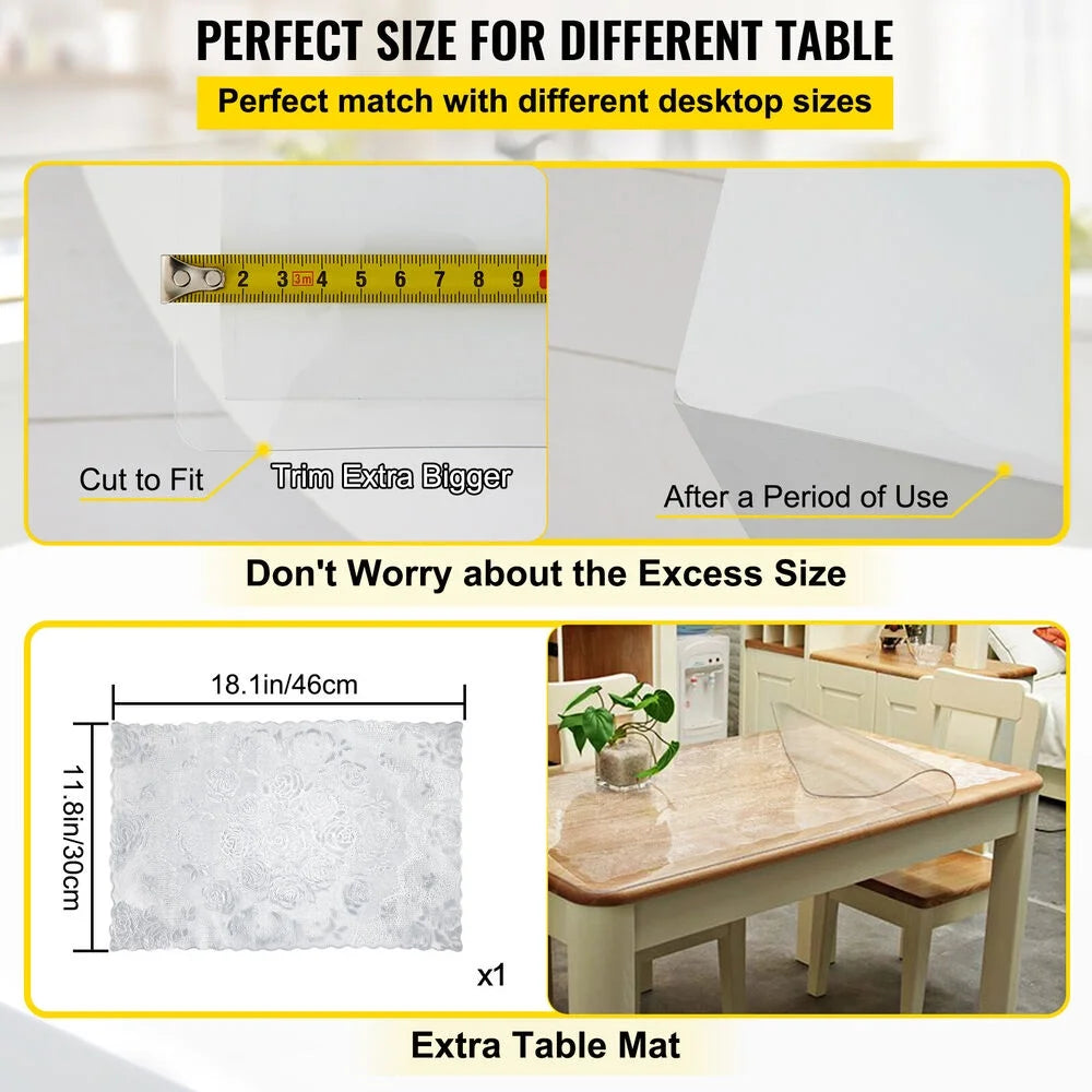 36x60" PVC Waterproof Transparent Tablecloth I31312