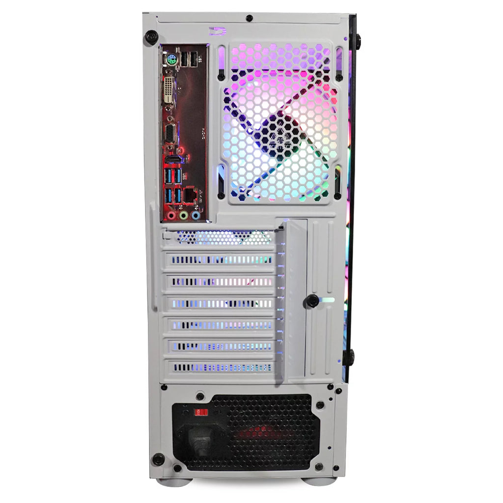Whiteout Gaming PC Desktop Computer AMD Ryzen 5 5600G 16GB DDR4 128GB SSD 1TB HDD B2601
