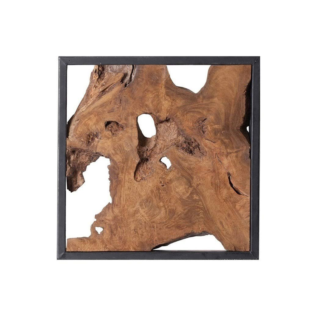 Black Frame Teak Wood Wall Tile R729