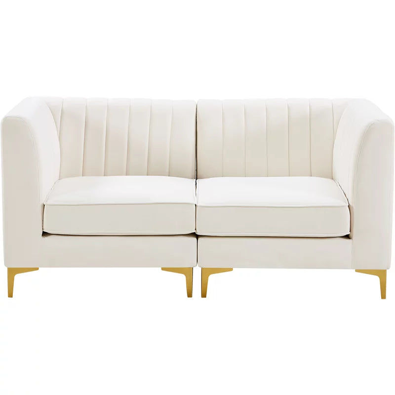 Cream Velvet Modular Sofa F99085