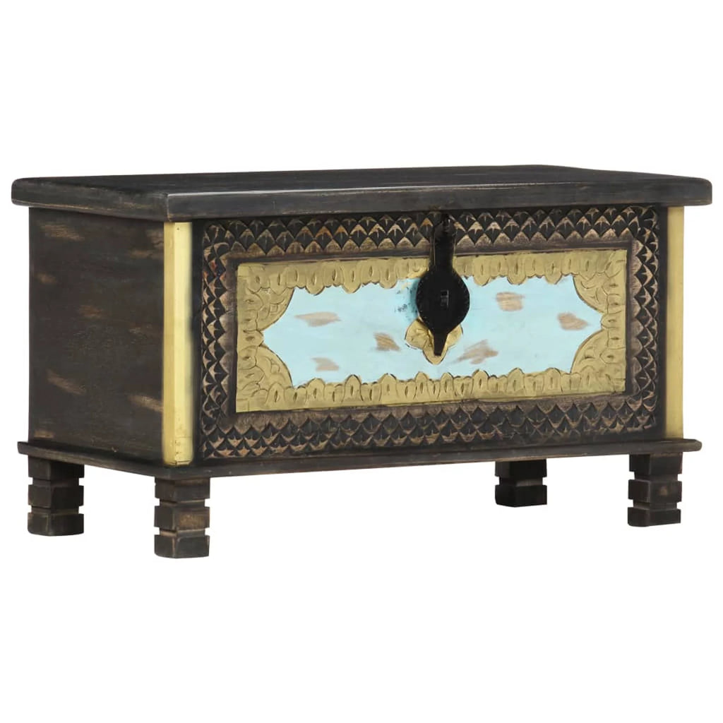 Wooden Storage Chest Mango Wood Blanket Storage Box 31.5 x 15.7 x 17.7 Inches L80559