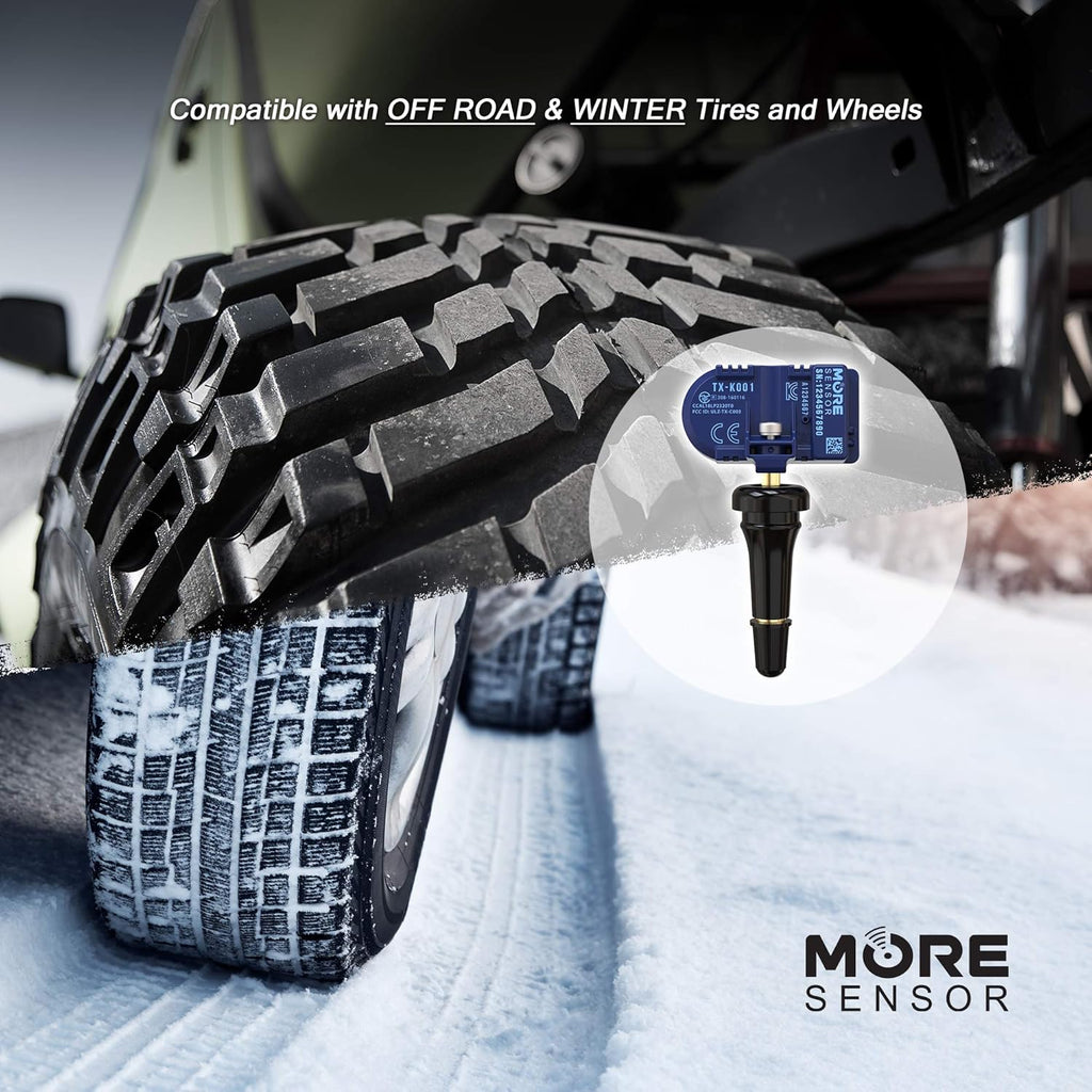 TPMS Tire Pressure Sensor 4-Pack with Rubber Valve Stem F2547