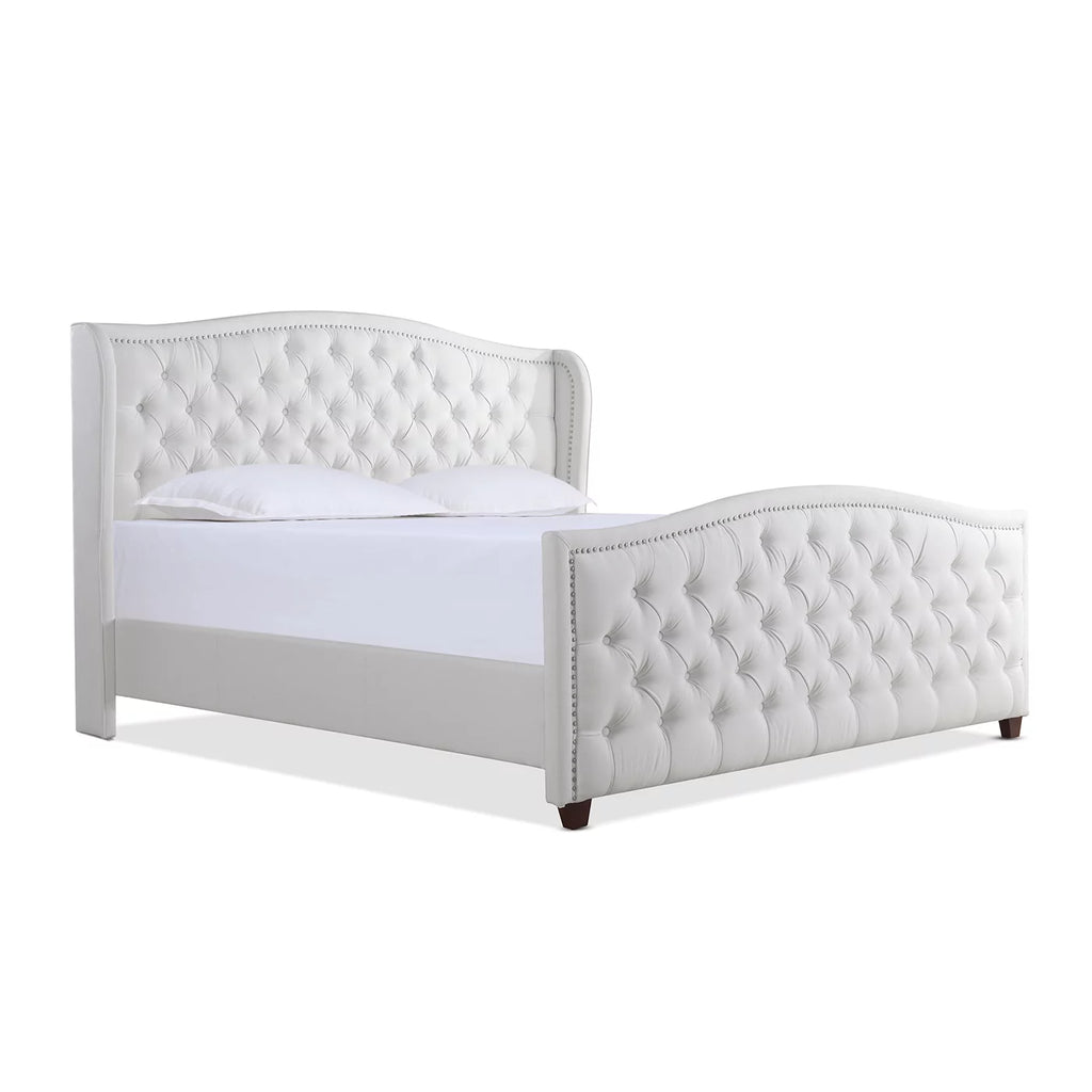 Tufted Wingback King Bed Bright White X92465