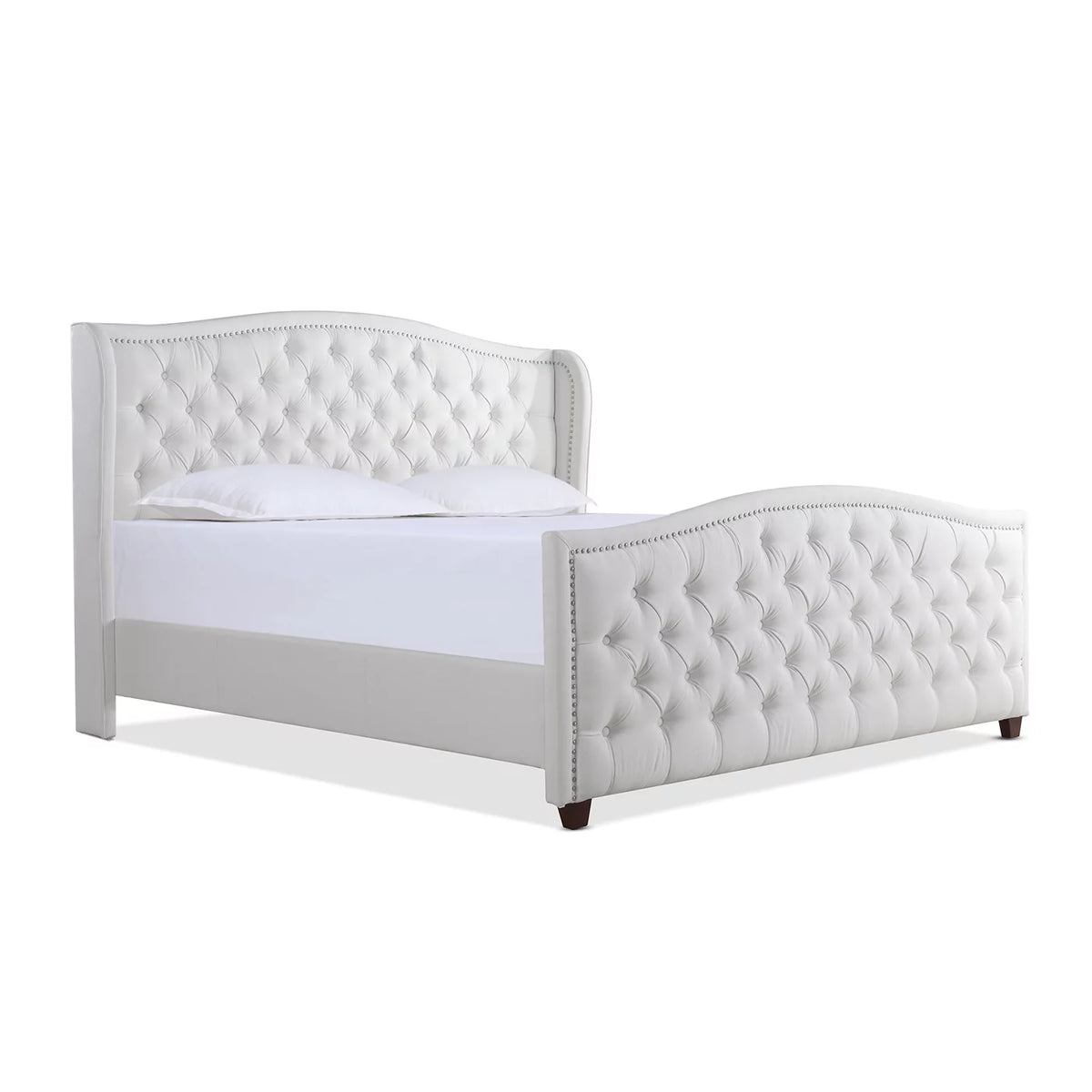 Tufted Wingback King Bed Bright White X92465