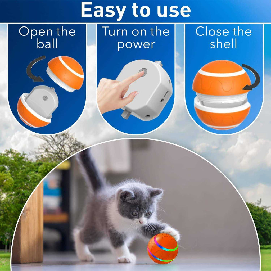 Interactive Dog Ball Toy Automatic Pet Ball with USB Charging & LED Lights T552727