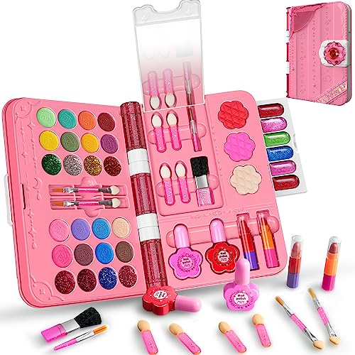 48Pcs Washable Play Make Up Toys Set with Mirror (Blue) B22567