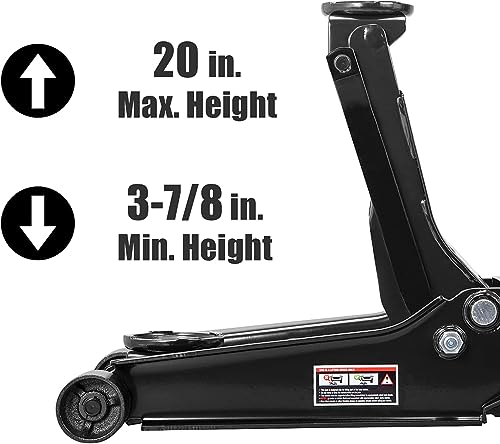 Black Steel Racing Floor Jack, 3 Ton (6,000 lb) Capacity M15136