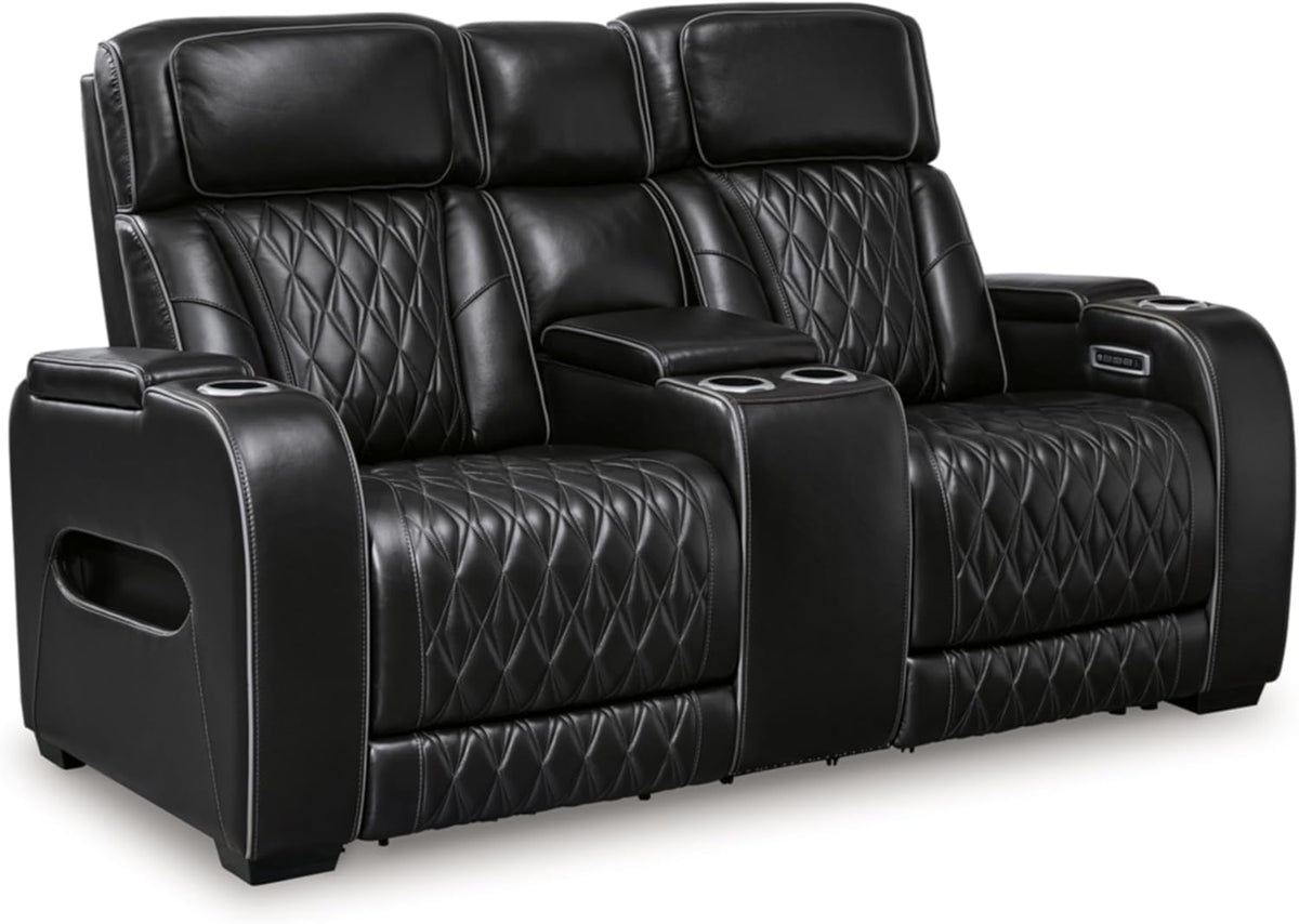 Black Power Reclining Loveseat H46180