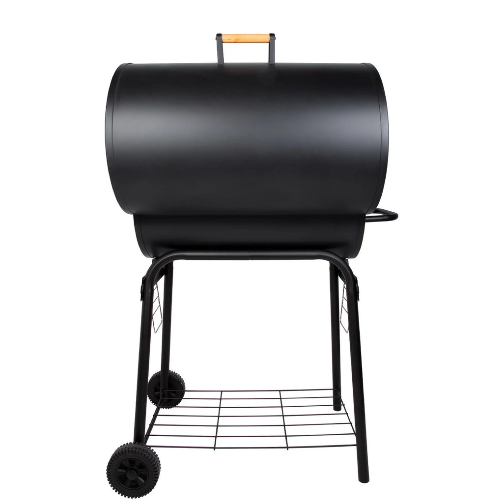 Portable Barrel Charcoal BBQ Grill with Front Shelf W55132