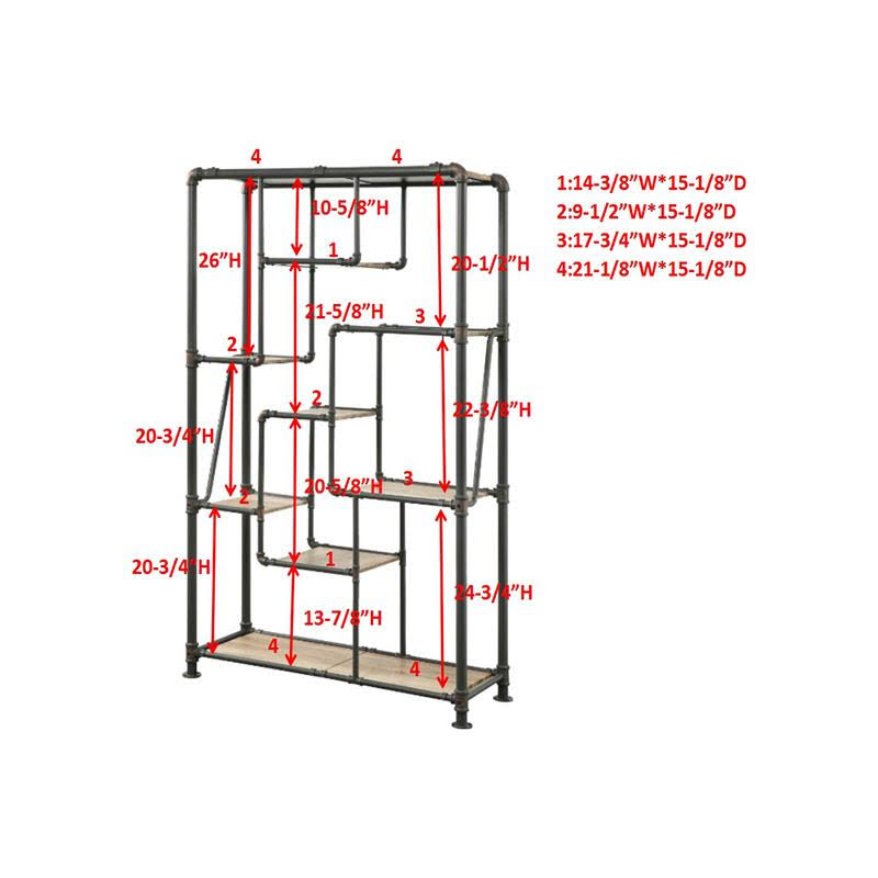 Sand Black Metal Bookcase Y4600