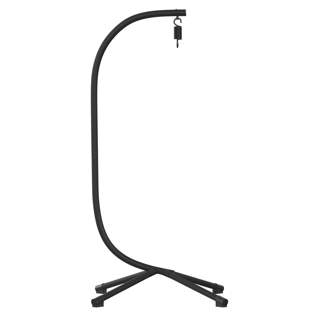 Heavy Duty All-Weather Hanging Hammock Chair C-Stand with Steel Offset Base, Black K684676
