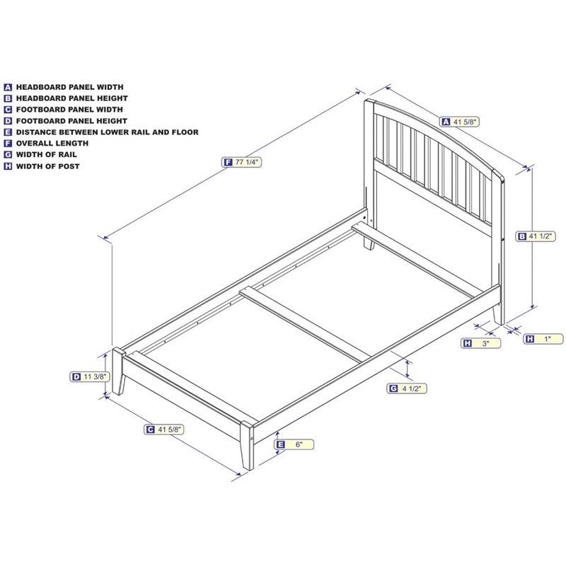 Twin Bed in Walnut L98514