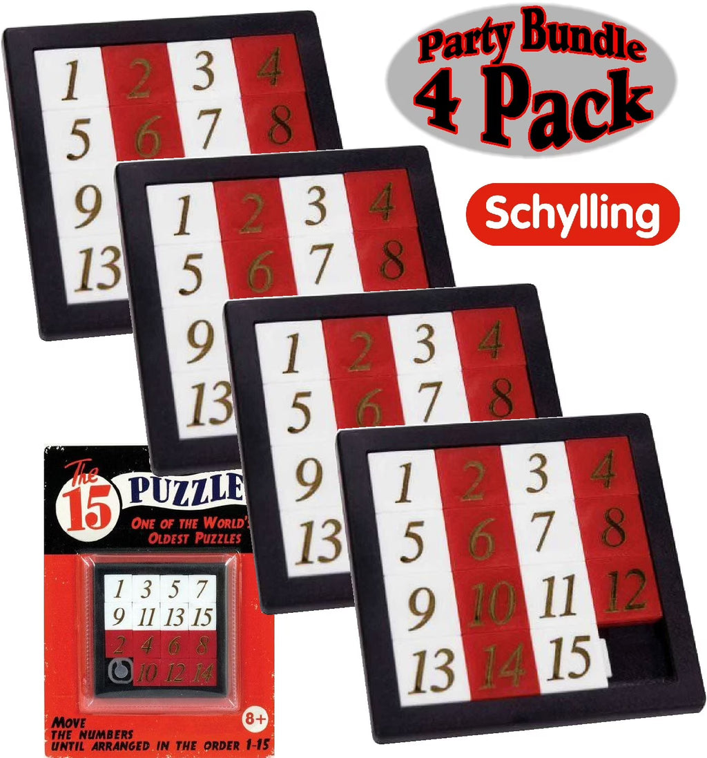 4 Pack Number Slide Brain Teaser with Clear Carry Case N36678