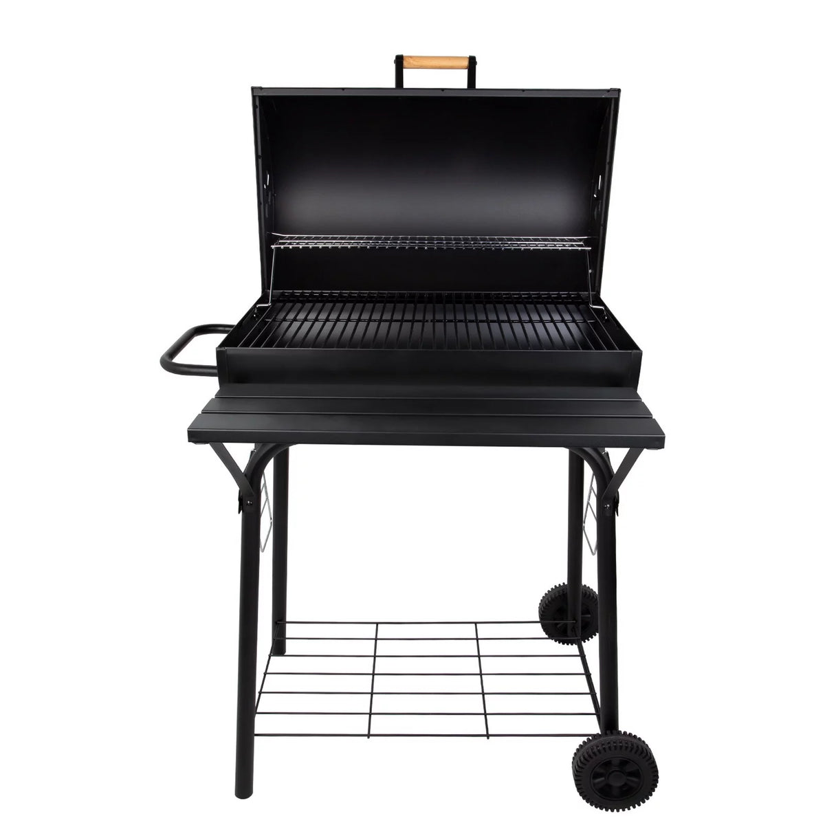 Portable Barrel Charcoal BBQ Grill with Front Shelf W55132