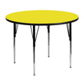 48 in. Round Adjustable Height Activity Table Yellow A737