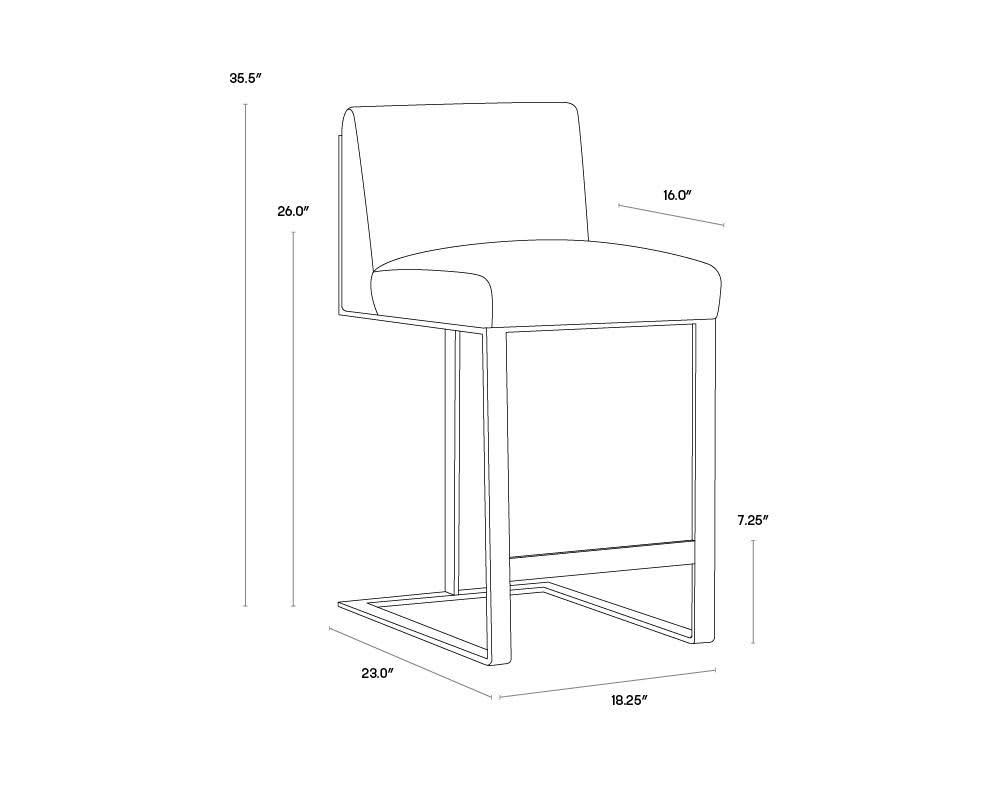 Cantina White Stainless Steel Counter Stool L8312