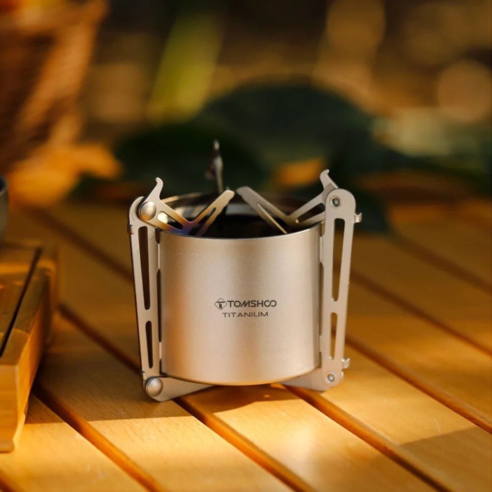 Alcohol Stove with Lid Foldable Legs and Pot Supports I1145