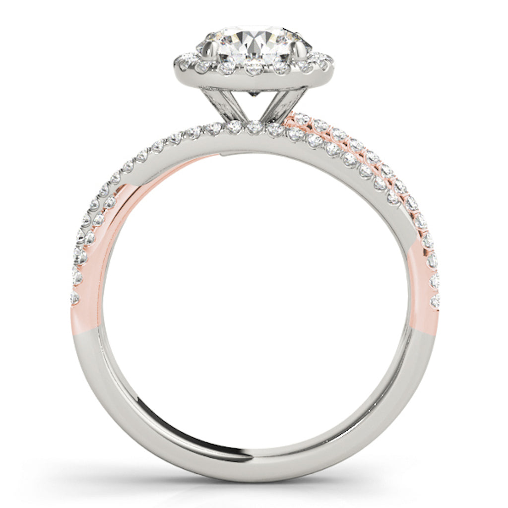 14K Gold Round Halo Engagement Ring V264845