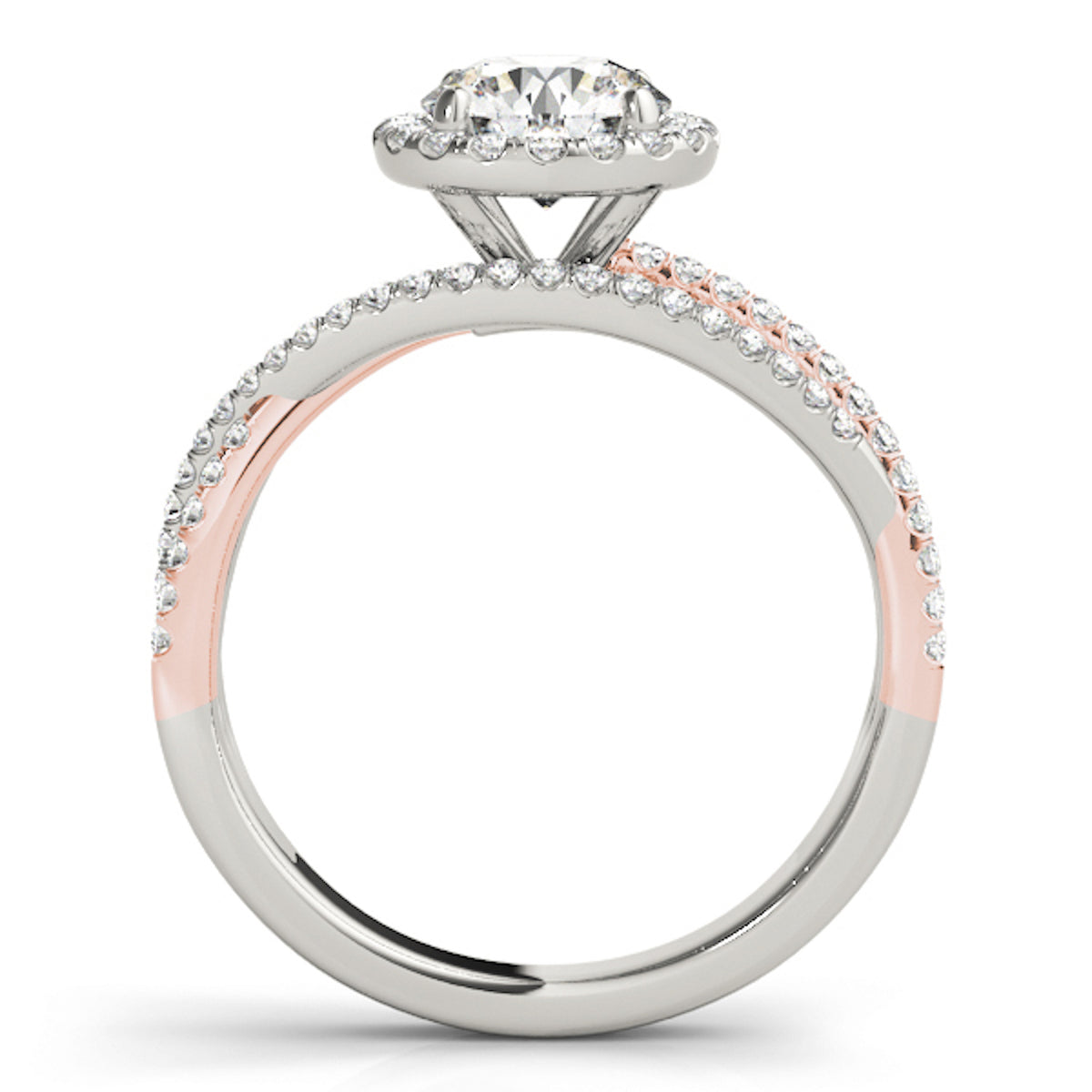 14K Gold Round Halo Engagement Ring V264845