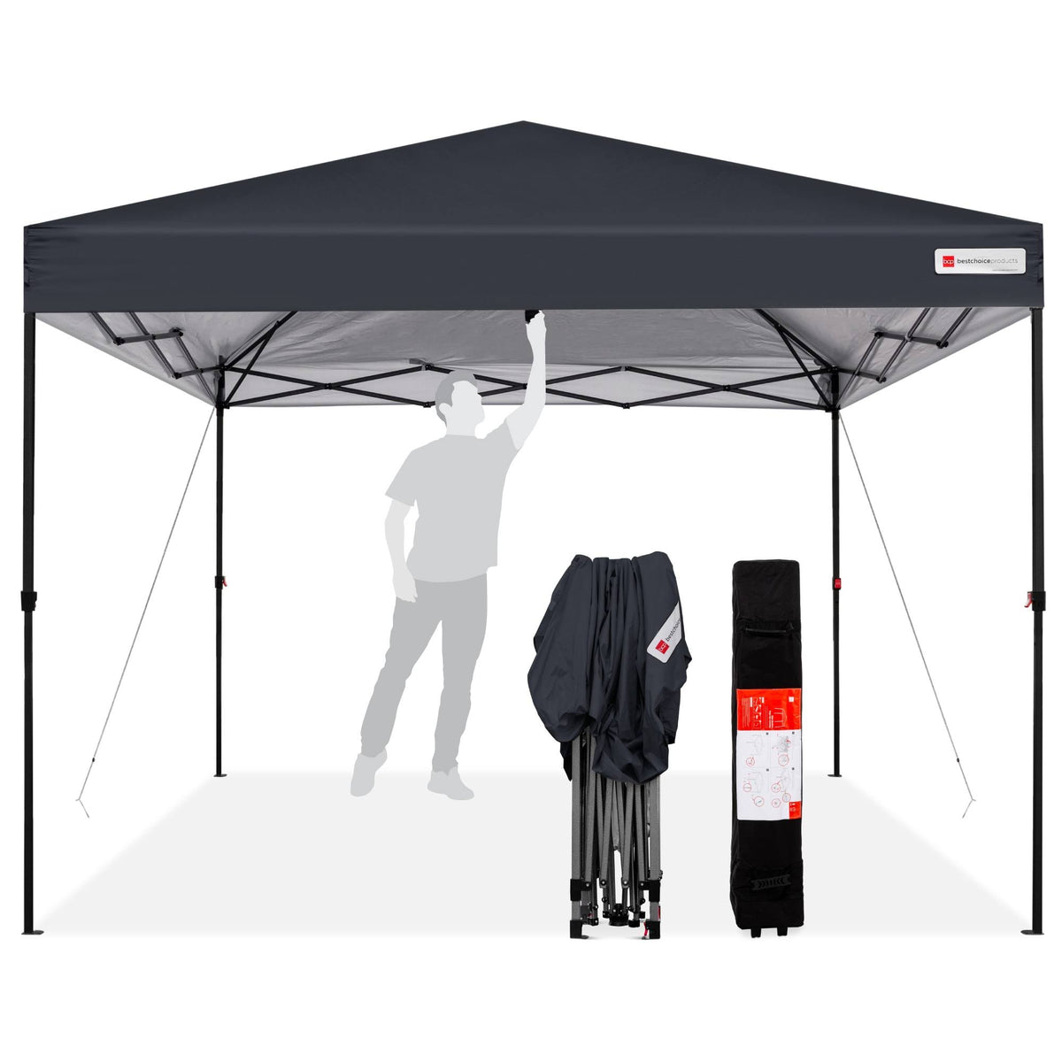 10x10ft Pop Up Canopy Tent with Wheeled Carry Case R4052