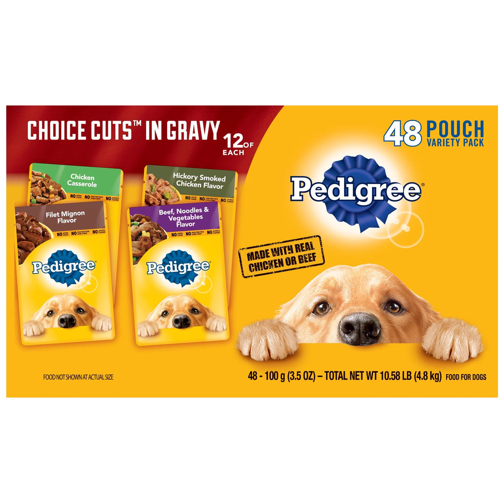Wet Dog Food Variety Pack, 3.5 Oz Pouches (48 Pack) F365