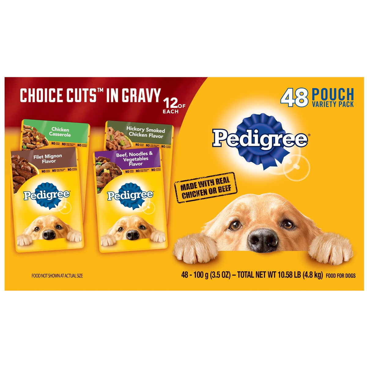 Wet Dog Food Variety Pack, 3.5 Oz Pouches (48 Pack) F365