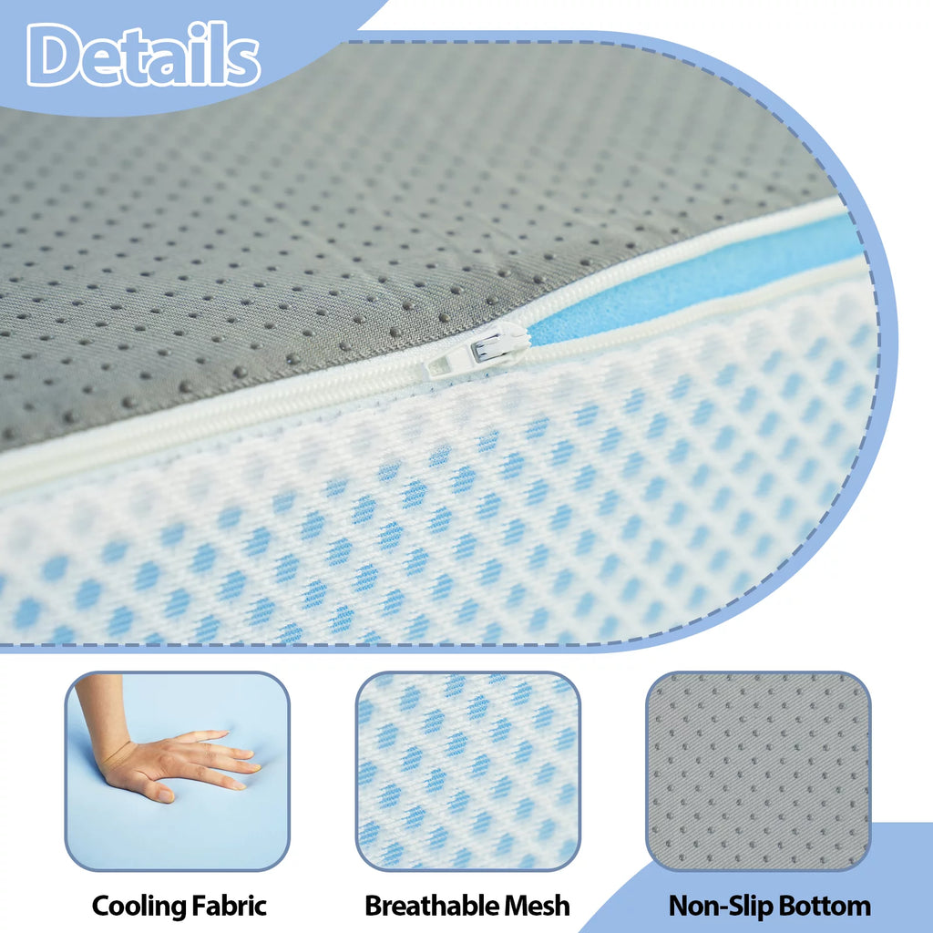 6 inch Twin Blue Folding Mattress with Washable Cover C134320