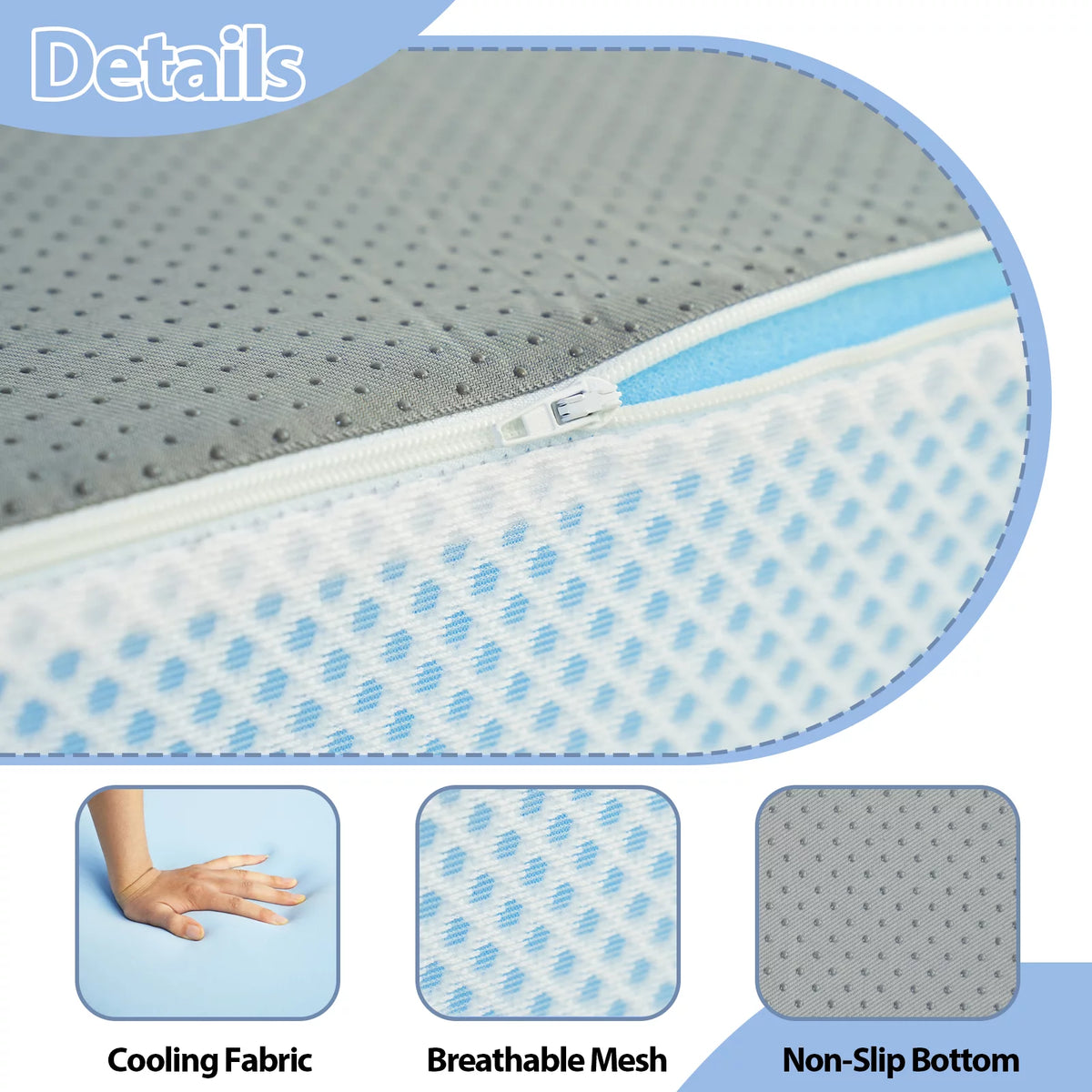 6 inch Twin Blue Folding Mattress with Washable Cover C134320