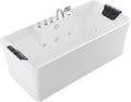 67 Inch Freestanding Acrylic Whirlpool Bathtub with 8 Jets, White S9564