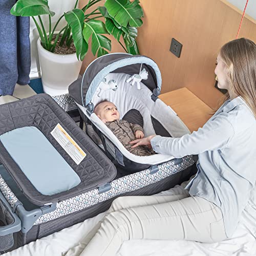 5 in 1 Foldable Baby Crib with Bassinets, Changing Table, Newborn Napper, Diaper Stacker, Playpen D15275