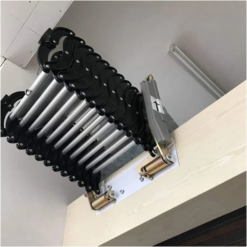 Black Wall Mounted Telescopic Folding Ladder H2585