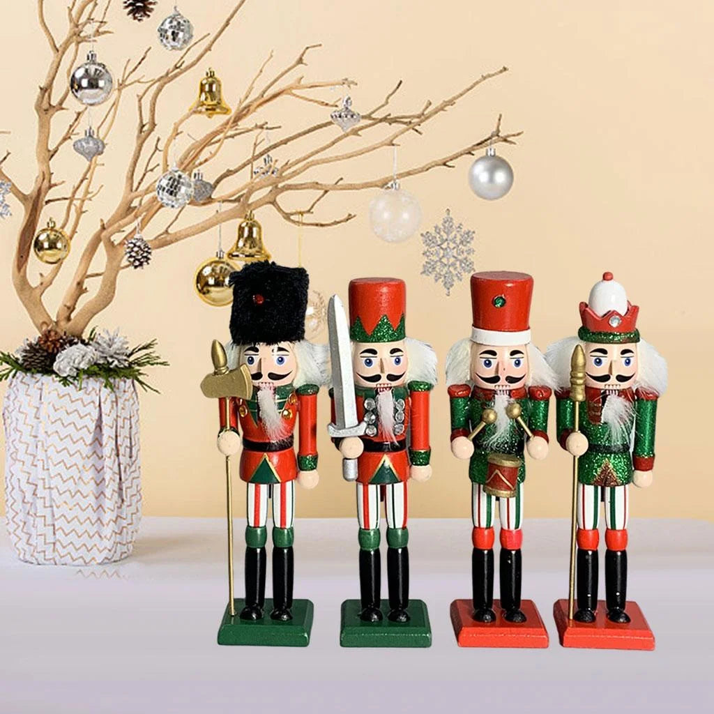 Wood Nutcracker Soldier Model Decorative Ornament U22370