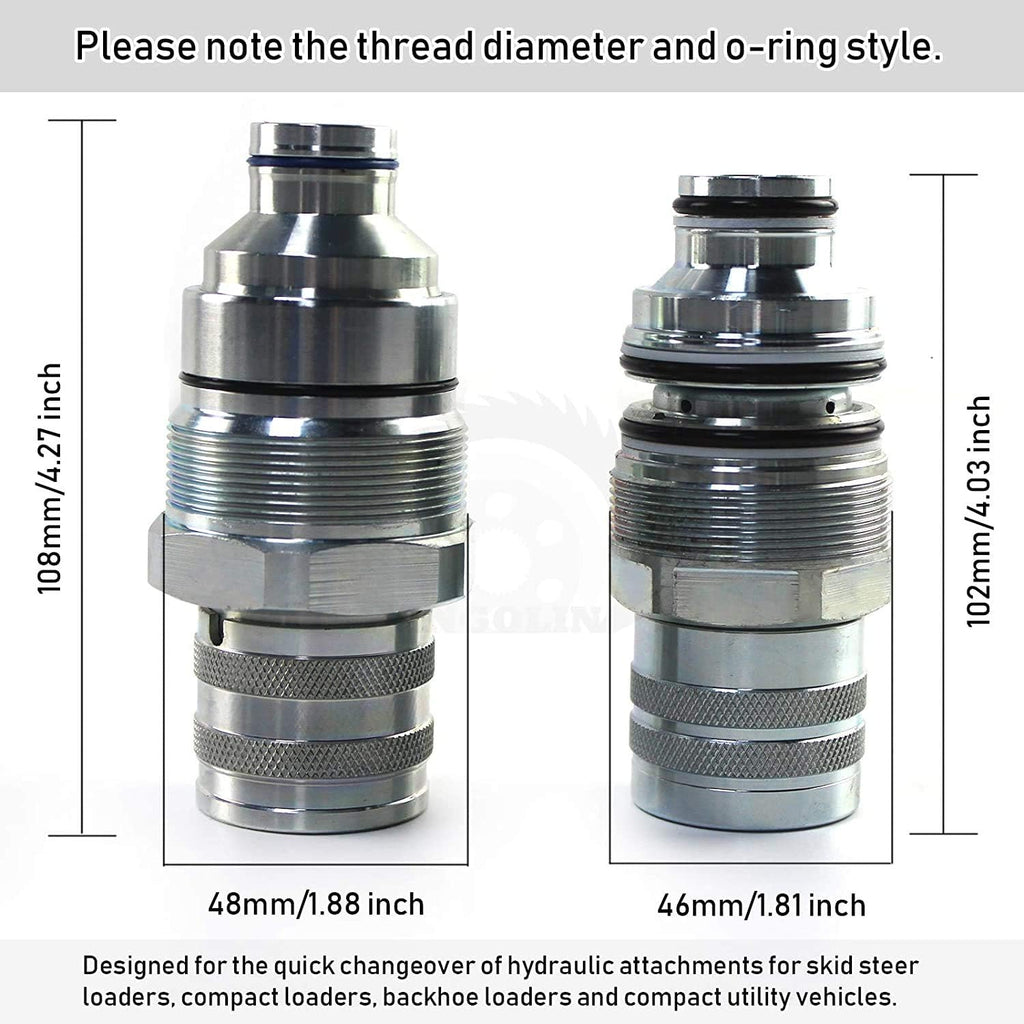 Hydraulic Flat Face Quick Connect Coupler Thread Φ46mm Pack of 2 C99056