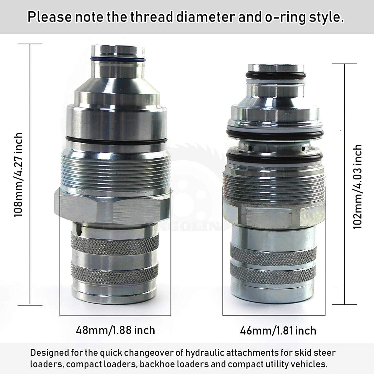 Hydraulic Flat Face Quick Connect Coupler Thread Φ46mm Pack of 2 C99056