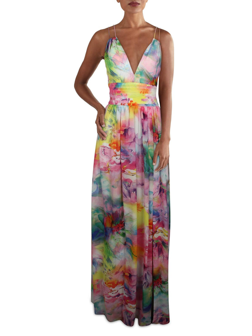 Chiffon Pleated Maxi Dress I1143